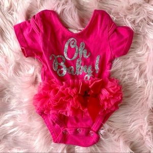 💖 POPATU 💖 Baby Girl Pink Tutu Onesie, 0-3m